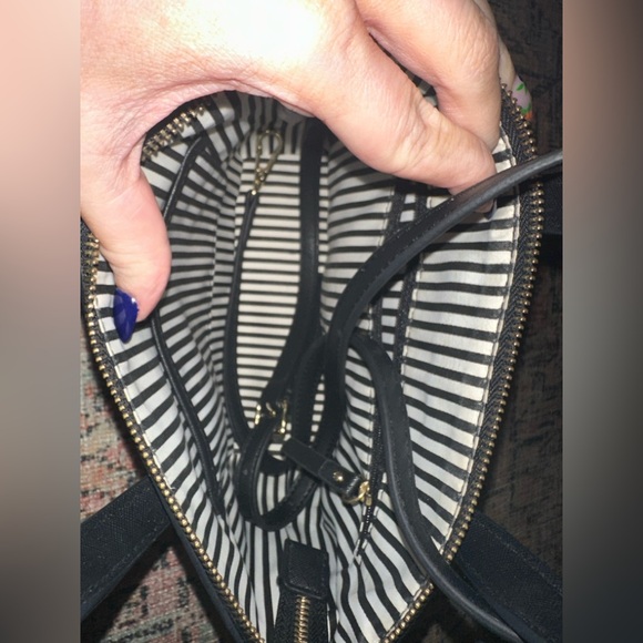 Kate Spade ina Greta court black satchel glitter small handbag - Picture 2 of 3